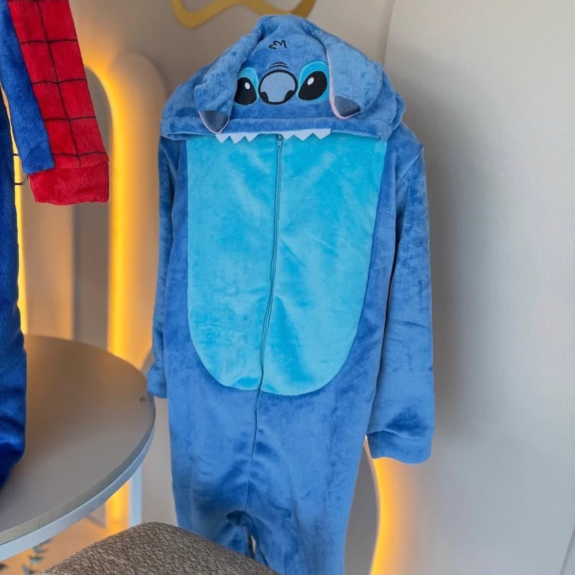 Pijama Macacão Kigurumi Stitch Feminino Adulto Plush Zíper