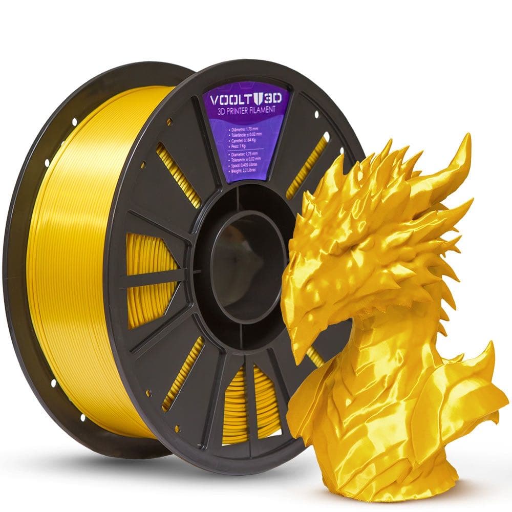 Filamento PLA Dourado V-Silk Voolt3D 1Kg