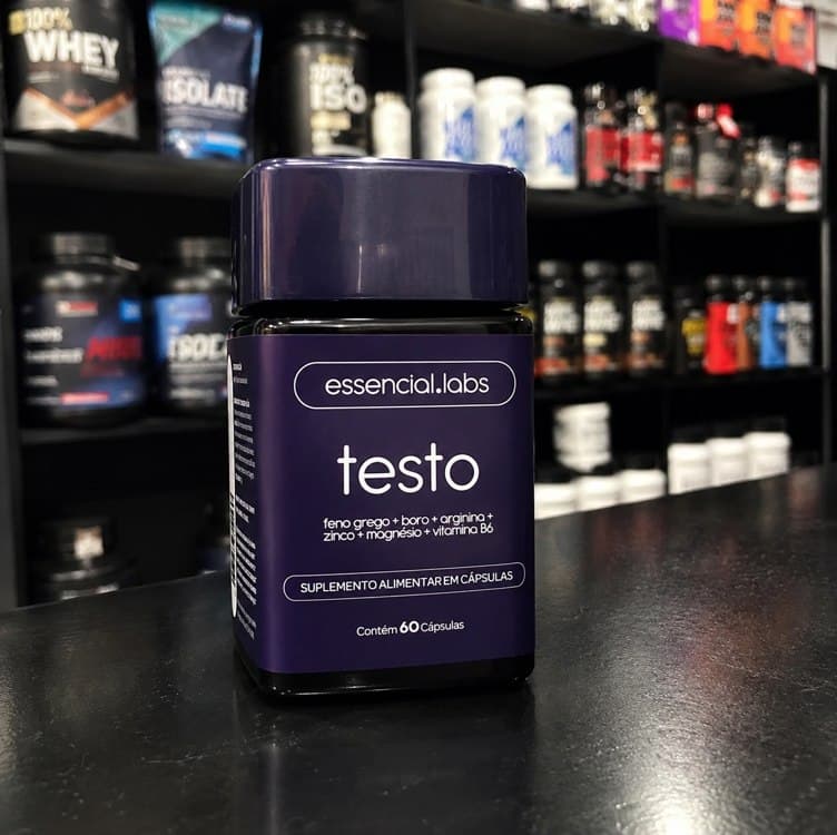 TESTO ESSENCIAL - Fórmula Exclusiva com Feno Grego + Boro + Arginina + ZMA - Precursor da Testosterona - 60 cápsulas