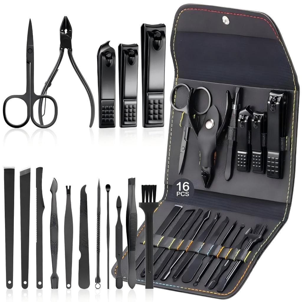 Kit 16 Peças Profissional de Aço Inoxidável para Manicure e Pedicure